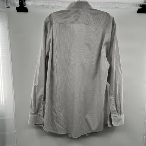 Jos. A. Bank Men's Traveler Button Down Shirt Gray Striped Size 17-35 - Picture 7 of 8